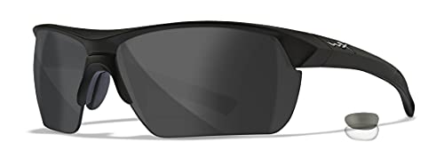 Wiley X Guard Advanced Sunglasses Ballistic Rated ANSI Z87 Safety Glasses Men Women UV Eye Protection Shooting Fishing Biking Sports Matte Black Frames Changeable Smoke Grey Tinted and Clear Lenses