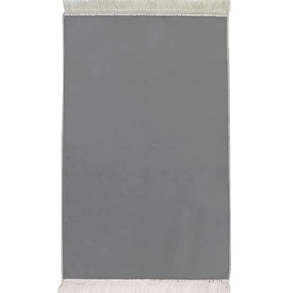 Modefa Muslim Velvet Prayer Rug Solid Simple (Grey) - color: Grey