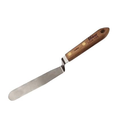 Albion Engineering Classic Offset Caulk Tooling Spatula, Stainless Steel, 1-1/2” Wide Tapered Tip x 6” Long Blade (1258-10S) - size: 1-1/2" Wide Tapered Tip x 6" Long Blade, style: Single
