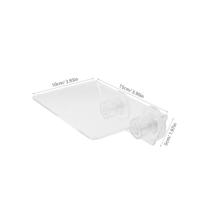 Kichvoe Aquarium Floating Shelf: Fish Tank Acrylic Ledge Plants Holder with Suction Cup - 5.9x4x2in Transparent Ledge for Aquarium Coral Aquatic Plants Moss - size: 15.00X10.00X5.00CM