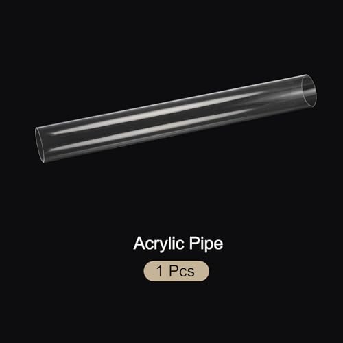 18" Clear Plastic Rigid Pipe 51mm ID x 55mm OD (2" ID x 2.2" OD) Acrylic Round Tubing, [for Plumbing, Hydraulics, Aquarium] - size: 2" x 2.2"