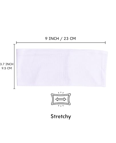Prien Women Cotton Hijab Cap, Stretchy Head Cover, Pre-Sewn Inner Muslim Scarf Undercap, Non Slip Headband for Daily Wear - color: White