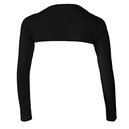 LoveinDIY Full Arm Sleeves Shrug Hijab Ramadan Islamic Stretchy Modal One Piece - color: Black