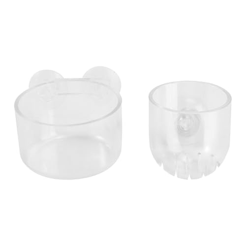 NUOBESTY 2pcs Aquarium Feeder Cup Fish Food Container Worm Holder Acrylic Fish Tank Feeding Device with Suction Cup for Freshwater and Saltwater