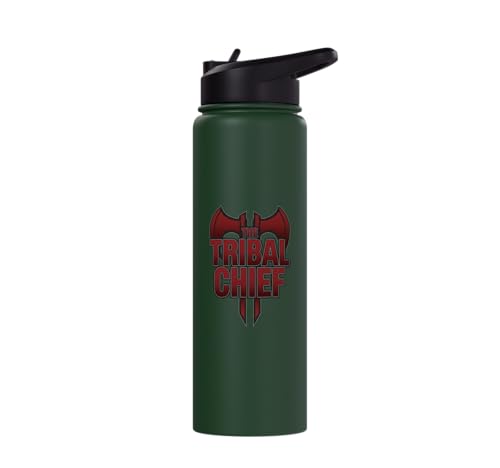 The Tribal Chief Combat Sports Funny Mma Wrestling Stainless Steel Insulated Water Bottle - color: Dark Green