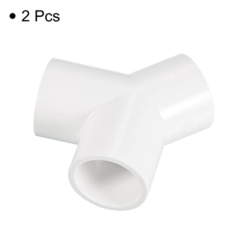 PATIKIL 20mm PVC Pipe Fittings, 2 Pack 3 Way Y Shape Water Tubing Joint Connectors Adapters Union for Garden Irrigation Home Aquarium - size: 20mm
