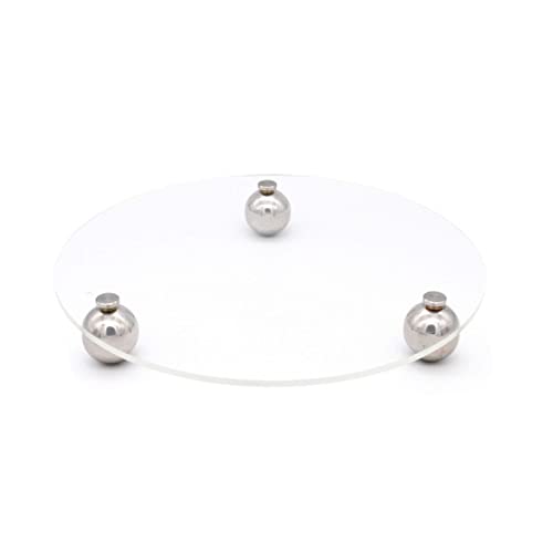 PerGar Vanity Tray, Toilet Tank Storage Tray, Acrylic Storage Tray Clear Bathtub Transparent Stainless Steel Round Feet Minimalist Style Decorative Practical Desktop Shelf for Cafes - size: Round