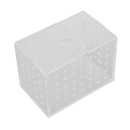 Fish Breeder Box, Aquarium Fish Breeding Box with Suction Cups, High Transparency Acrylic Hatchery Incubator Tank for Baby Fish Shrimp Clownfish Isolation and Rearing (9 * 6 * 7CM) - size: 9*6*7CM