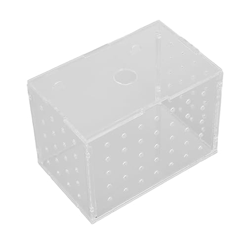 Fish Breeder Box, Aquarium Fish Breeding Box with Suction Cups, High Transparency Acrylic Hatchery Incubator Tank for Baby Fish Shrimp Clownfish Isolation and Rearing (9 * 6 * 7CM) - size: 9*6*7CM