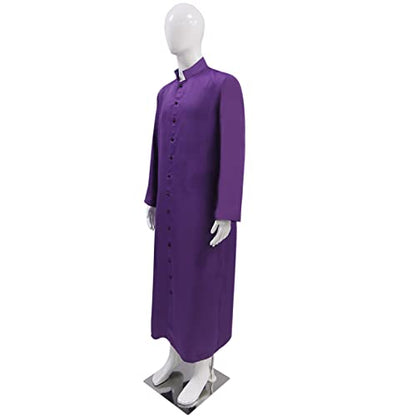 Men's Cassock Robe Church Robe Choir Minister Clergy Pulpit Liturgical 5 colors - color: Purple, size: XX-Large