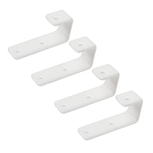 4 Pack Bunk Bed Ladder Hook, Inside 1" Kids Bunk Bed Replacement Hardware, White PVC Metal Loft Bed Ladder Hooks, Camper/Rv Bunk Ladder J Brackets with 2 Size Screws (4 Pcak, White) - color: White, size: 4 Pack