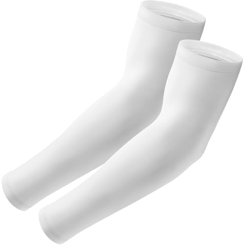 Arm Sleeves, UV Sun Protection Cooling Arm Covers for Men/Women | UPF 50+ UV protection; Sweat-wicking & cooling; Non-slip design; Lightweight & breathable - color: 1 Pairs - White