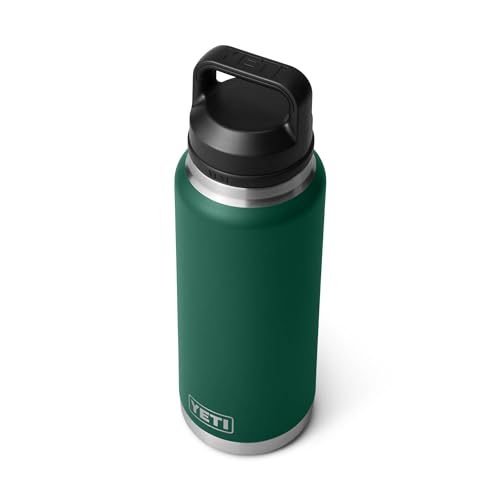 YETI Rambler 36 oz Bottle, Vacuum Insulated, Leakproof, Stainless Steel with Chug Cap - color: Black Forest Green