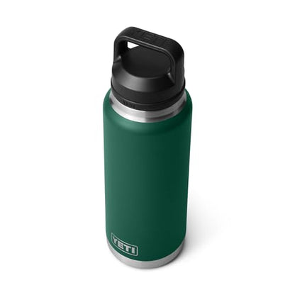 YETI Rambler 36 oz Bottle, Vacuum Insulated, Leakproof, Stainless Steel with Chug Cap - color: Black Forest Green