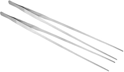 Utoolmart Aquarium Plant Tweezer, Stainless Steel Straight Tweezer, Aquarium Tweezers Extra Long 48cm, for Fish Tank Plant Aquascape Tools, Feeding Tongs, 2 Pcs - color: 2pcs, size: 48cm Straight
