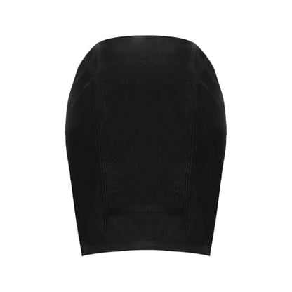YiZYiF Wrestling Hair Cap Cover Universal Fit for Any Headgear with Chin and Open Ears Long Hair Slicker for Grappling - color: Black