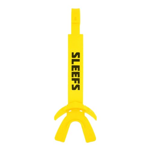 SLEEFS X Yellow Football Mouth Guard - Lip/Mouthguard with Helmet Strap - Lip/Teeth Protector Mouthpiece - Moldable - for Youth/Adults, Men & Women Mouth Guard, Maximum Air Flow, Lacrosse, All Sports - color: Yellow