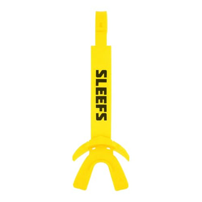SLEEFS X Yellow Football Mouth Guard - Lip/Mouthguard with Helmet Strap - Lip/Teeth Protector Mouthpiece - Moldable - for Youth/Adults, Men & Women Mouth Guard, Maximum Air Flow, Lacrosse, All Sports - color: Yellow