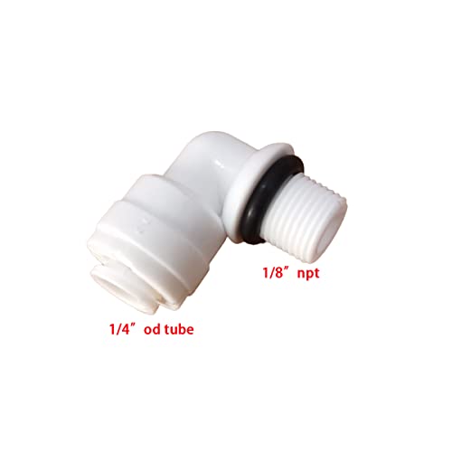 Malida OST-4042 Male Thread Adapter Water Filter Tubing Fittings Push to Connect Elbow 1/8" NPT Male Thread 90 Degree x 1/4" OD Tube Adapter,5pcs. - size: Elbow 1/8"NPT x 1/4"OD Tube