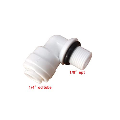 Malida OST-4042 Male Thread Adapter Water Filter Tubing Fittings Push to Connect Elbow 1/8" NPT Male Thread 90 Degree x 1/4" OD Tube Adapter,5pcs. - size: Elbow 1/8"NPT x 1/4"OD Tube