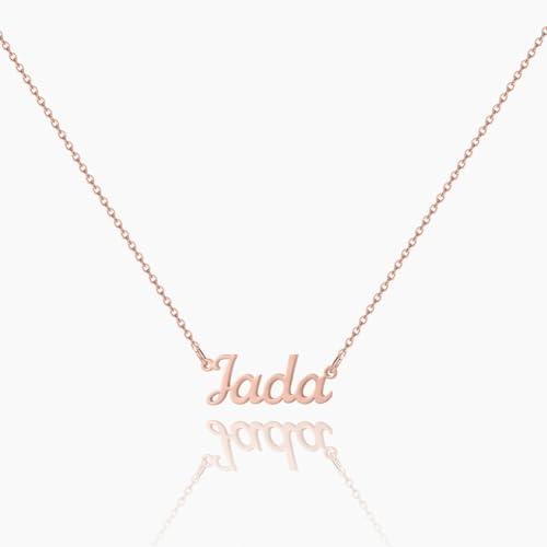 10K/14K/18K Solid Gold Name Plate Necklace,Real Gold Customized Name Necklace with Birthstone for Women,Personalized 1-4 Nameplates Necklaces Birthday for Her Girls - color: Style 2