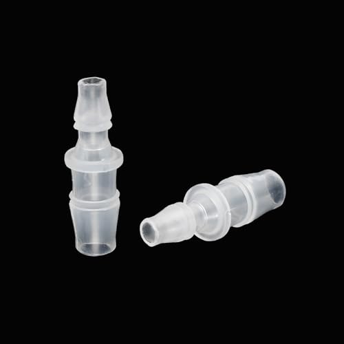 PATIKIL 3/8" x 1/4" Plastic Hose Barb Fitting, 2 Pcs Thru-Bulk Pipe Connectors Barbed Splicer Mender Joint Adapter Union for Aquarium Fuel Gas Liquid Air - size: 3/8" x 1/4"
