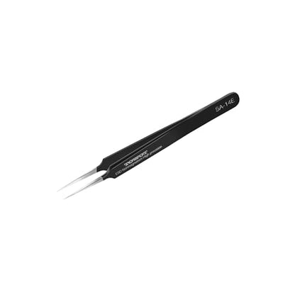 TOWOT Precision Tweezers, Anti-static Stainless Steel Pointed Tweezers for Electronics, Crafts, Soldering, Welding, Experimental Work, and Jewelry Making Industrial Tweezers - style: Super Fine Tip Straight(110mm)