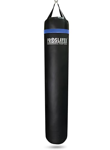 6ft Tall 150lb Muay Thai Kickboxing Boxing MMA Heavy Bag UNFILLED - Made in USA - color: Black/Blue