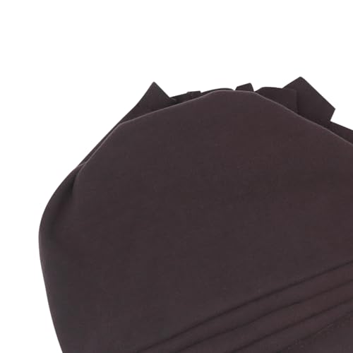 Suillty Women's Pre-Tied Muslim Hijab Bonnet Pleated Ruffle Turban Chemo Cap Underscarf Islamic Headwear - color: Coffee