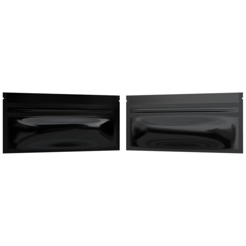 Mylar Style Barrier Bags – Zipper w/Heat Seal – 100 Bags (Gloss Black/Gloss Black, PR - 6?x2.7?) - color: Gloss Black / Gloss Black, size: 6x2.7 Inch (Pack of 100)