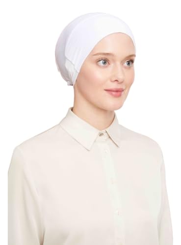 ihvan online, Hijab Cap, Beanie Undercap Scarf, Turban Head Wraps for Women, Hair Wrap, Muslim Under Scarf Hijab Cap - color: White