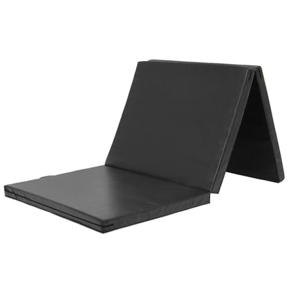 KaRaDaStyle Gymnastics Mat Folding Stretch Mats 71"x31"x2" Exercise Muscle Training Children Play Horizontal Bar Mat Yoga Sports Soundproof Home Use - color: Black/3-fold