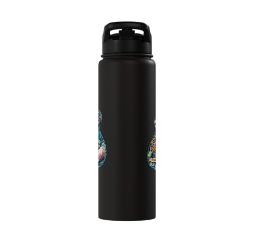 Ukulele Water Stainless Steel Insulated Water Bottle - color: Black