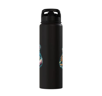 Ukulele Water Stainless Steel Insulated Water Bottle - color: Black
