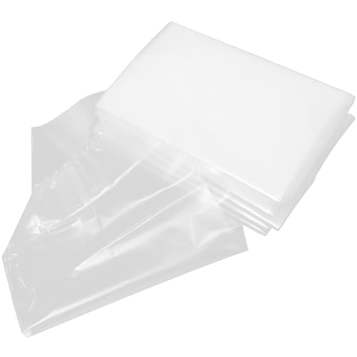 HEMOTON 50pcs Ornamental Fish Transport Bags with Gusset Bottom Plastic Packaging Bags for Live Fish and Shrimp Shipping with Elastic Bands for Aquarium Use