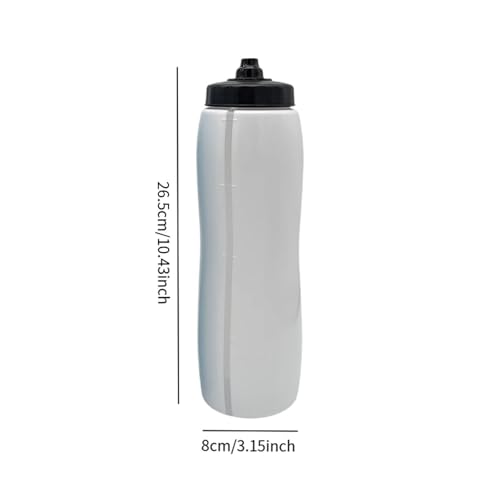 Sports Water Bottle Squeeze Water Bottle Lightweight for Women Men Drink Bottle Fitness Bottle for Exercise Boxing Gym Soccer, White Short Mouth