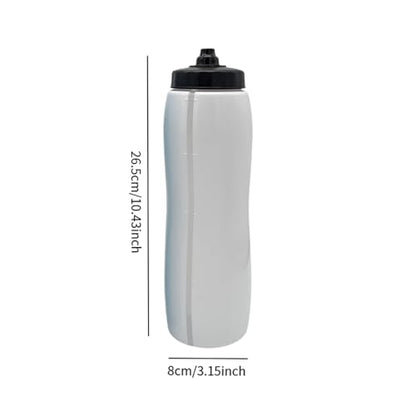 Sports Water Bottle Squeeze Water Bottle Lightweight for Women Men Drink Bottle Fitness Bottle for Exercise Boxing Gym Soccer, White Short Mouth