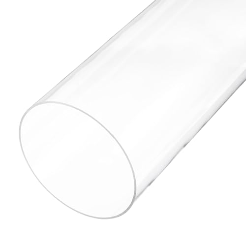 18" Clear Plastic Rigid Pipe 155mm ID x 160mm OD (6 1/8" ID x 6 5/16" OD) Acrylic Round Tubing, [for Plumbing, Hydraulics, Aquarium] - size: 6.125" x 6.3125"
