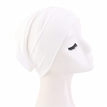 Qianmome 4 Pieces Womens Turban Soft Buttomed Tube Cap Inner Underscarf Headband Headwrap Hijab Bonnet Chemo Cap - color: 4pcs Style a