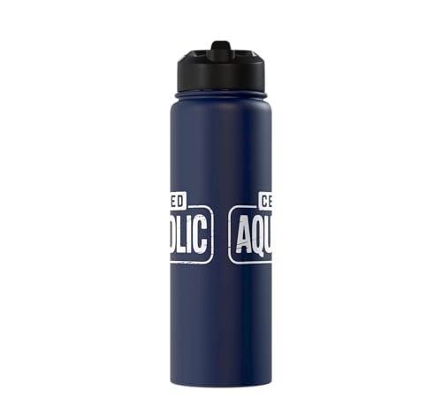 Aquarium Lover Fishkeeping Aquascape Aquarist Stainless Steel Insulated Water Bottle - color: Navy Blue