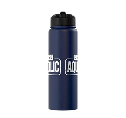 Aquarium Lover Fishkeeping Aquascape Aquarist Stainless Steel Insulated Water Bottle - color: Navy Blue