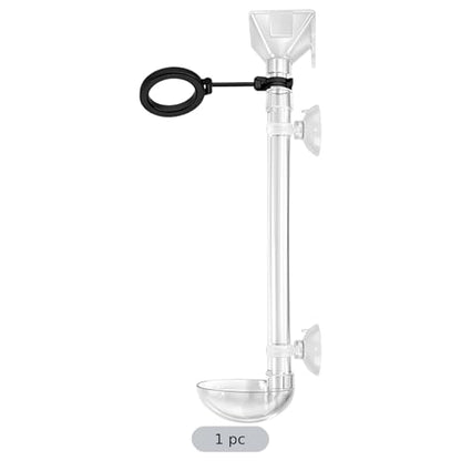 Large Fish Feeder Tubes, Shrimp Feeding Tube with Feeding Circle, Scoop and Brush, Adjustable Retractable 9.6-16.1 in, Clear Aquarium Shrimp Feeding Dish Set for Small Fish
