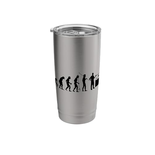 Fish Farmer Evolution Fish Holder Gift Fish Friend Stainless Steel Insulated Tumbler - color: Brushed Steel