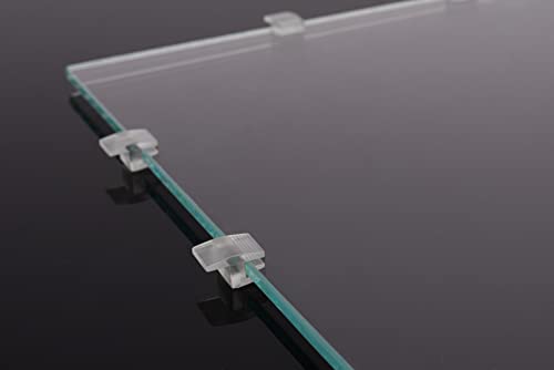 Low-Profile Clear Acrylic Aquarium Cover Clips for 4mm Glass Lid (3.5mm Gap per Side) - 12pcs, Minimalist, Fits Rimless Tanks of All Thicknesses - size: 4mm with 3.5mm Gap (12 pcs)