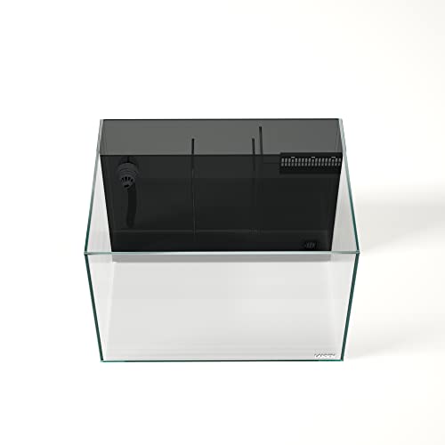 60P 26.23 Gallon Ultra Clear All Glass Rimless Low Iron Aquarium Tank with Rear Filtration Chamber for Salt and Fresh (Return Pump Included) 23.6Wx17.7Dx15.8H in(60x45x40cm) 8mm Thickness