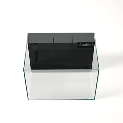 60P 26.23 Gallon Ultra Clear All Glass Rimless Low Iron Aquarium Tank with Rear Filtration Chamber for Salt and Fresh (Return Pump Included) 23.6Wx17.7Dx15.8H in(60x45x40cm) 8mm Thickness