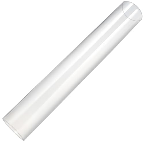 Luomorgo Clear PC Rigid Tubing Pipe, 1 Pack, Round Plastic Tube | 1.81 Inch (46mm) ID x 1.97 Inch (50mm) OD x 12 Inch (305mm) Length, for Fish Tank, Water Pipe & DIY Lighting - size: 46mmx50mm