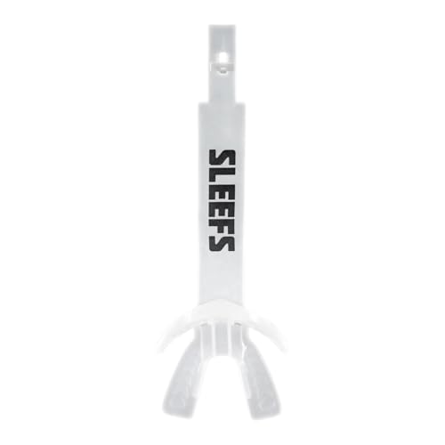 SLEEFS X Clear Football Mouth Guard - Lip/Mouthguard with Helmet Strap - Lip/Teeth Protector Mouthpiece - Moldable - for Youth/Adults, Men & Women Mouth Guard, Maximum Air Flow, Lacrosse, All Sports - color: Clear