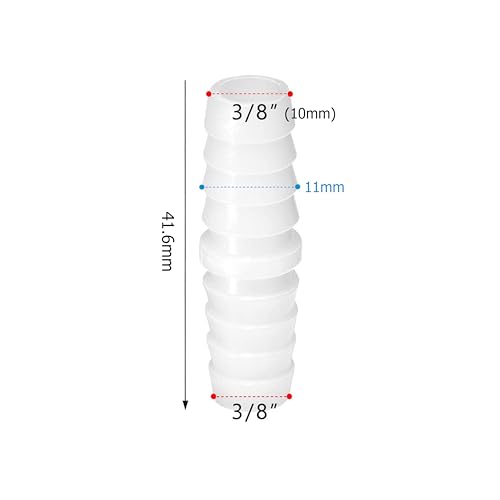 Quickun Plastic Hose Barb Fitting, 3/8" x 3/8" Barbed Splicer Mender Joint Adapter Union Fitting (Pack of 5) - size: 3/8 Inch
