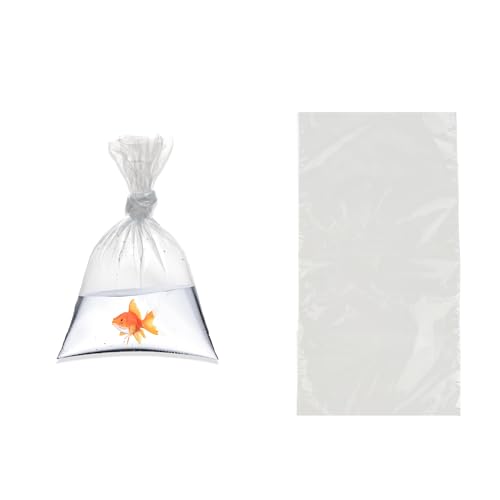 Aogigigio Fish Bags - 100pcs Clear Shipping Bags for Live Fish, 6"X12", Leak Proof, 2 Mil Thick